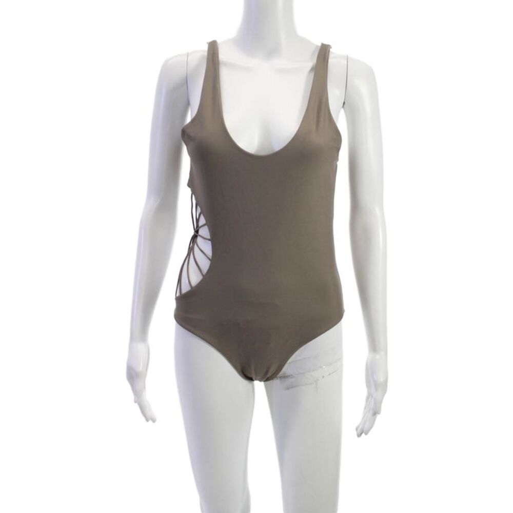 Cami And Jax Womens Brown Swimwear One Piece Solid Nylon Spandex Size XL
